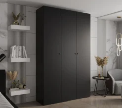 Szafa ubraniowa Garderoba INOVA 2 1,5SZ czarny+czarny