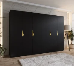 Szafa uchylna SANDI 1 300 (2X150) wys 202 cm Czarny + u Złoty