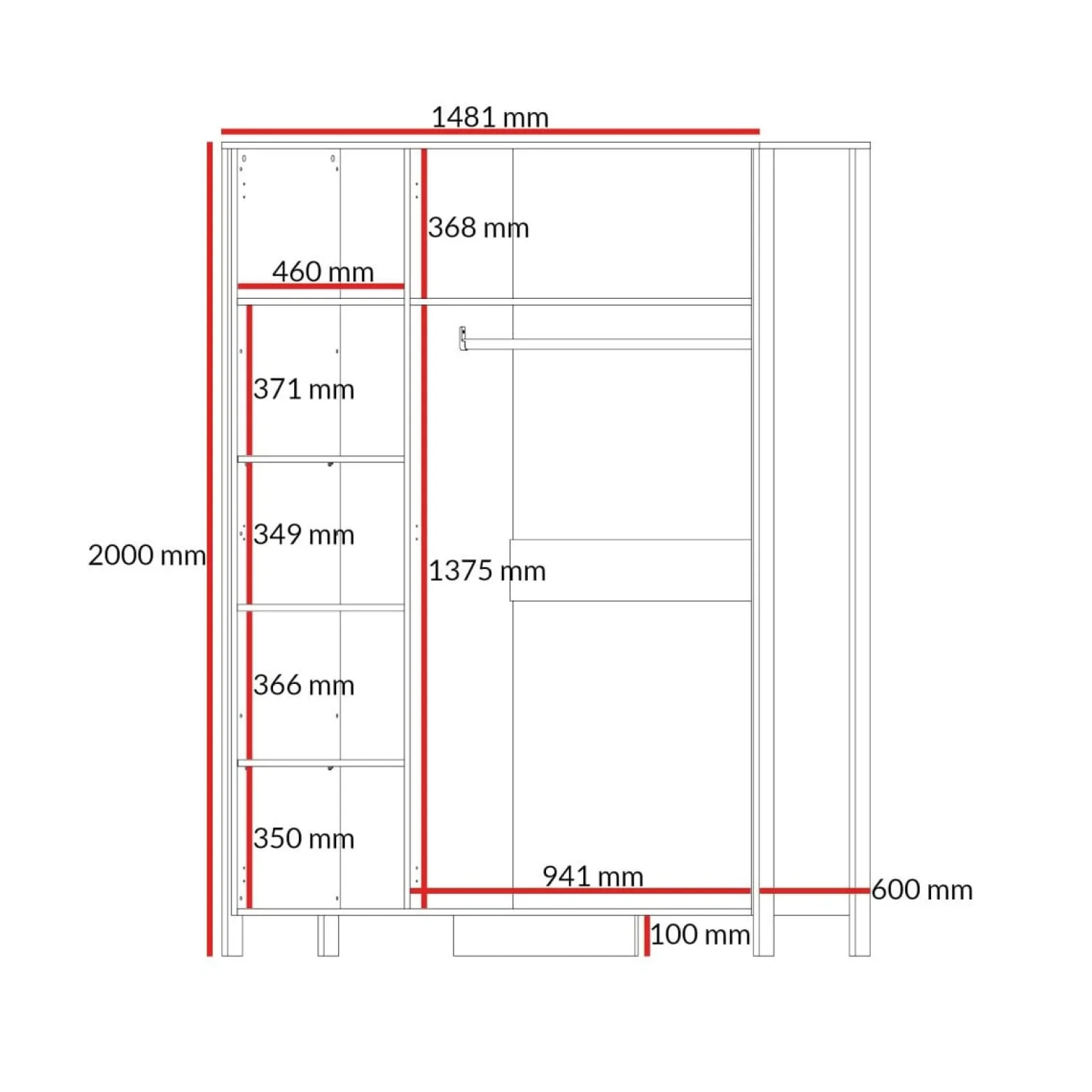 Szafa uchylna z lustrem Ethan 3D 150 Dąb Cremona