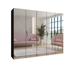 Szafa uchylna z lustrem SANDI 3 250 wys 202 cm Czarny + u Kaszmir