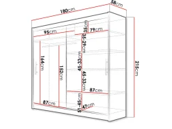 Szafa z drzwiami przesuwnymi London I 180
