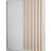 Szafa z lamelami 150 cm - biała + lam. craft złoty