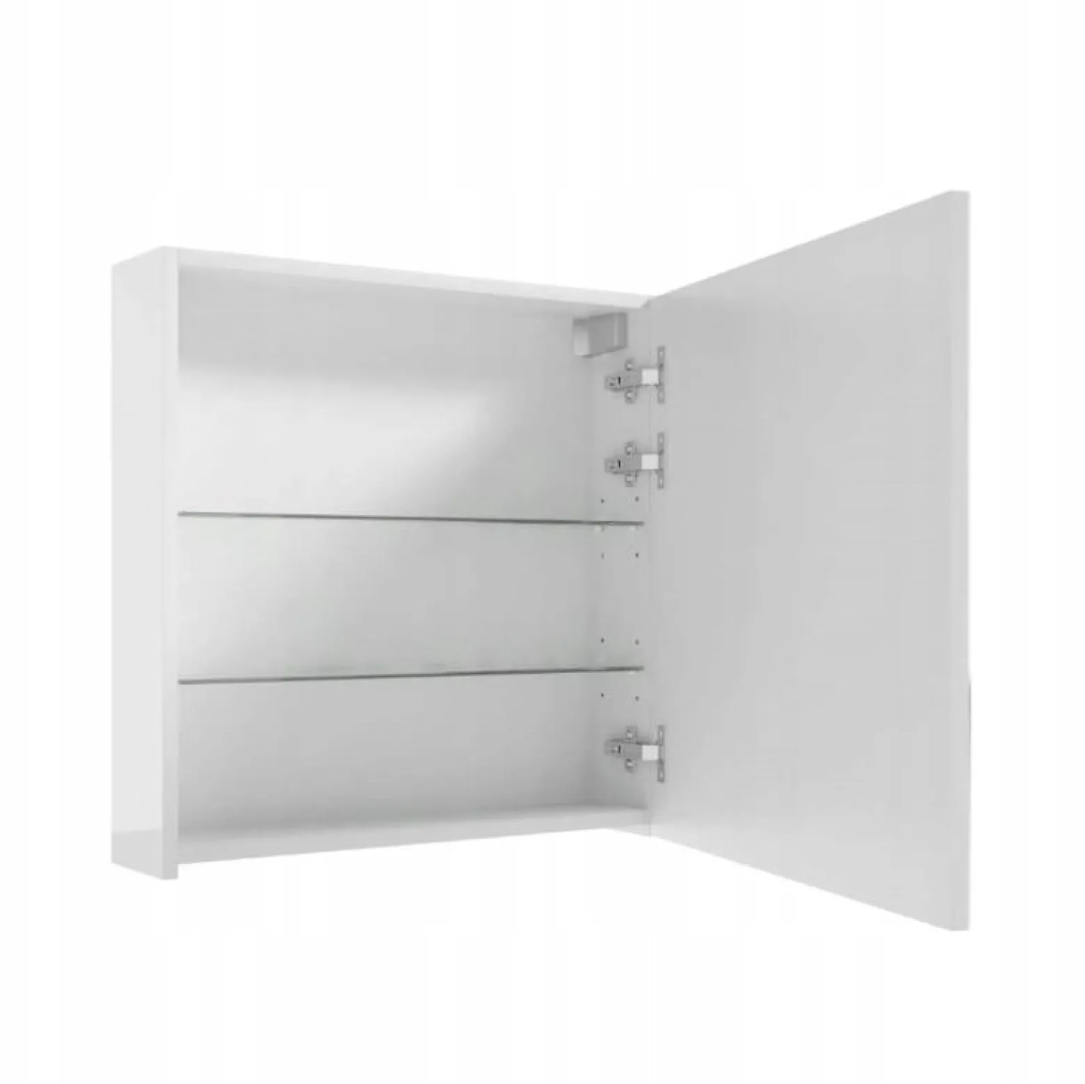 Szafka łazienkowa wisząca z lustrem biała 60x60x15cm