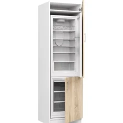 Szafka pod zabudowę lodówki, SARA, 60x55x205, biel, dąb sonoma | TYLETEGOTU