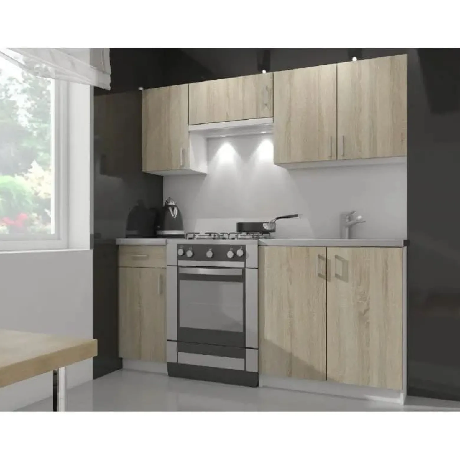 Szafka pod zabudowę lodówki, SARA, 60x55x205, biel, dąb sonoma | TYLETEGOTU
