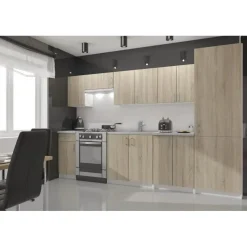 Szafka pod zabudowę lodówki, SARA, 60x55x205, biel, dąb sonoma | TYLETEGOTU