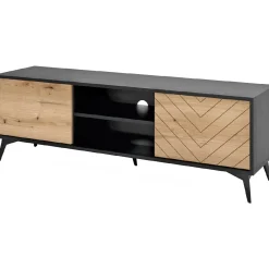 Szafka RTV CRYSTAL 01 czarny / dąb evoke