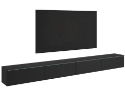 Szafka RTV DONNA 300 w kolorze czarny mat z oświetleniem LED