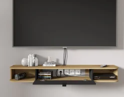 Szafka RTV ICARUS 156 dąb artisan / czarny mat