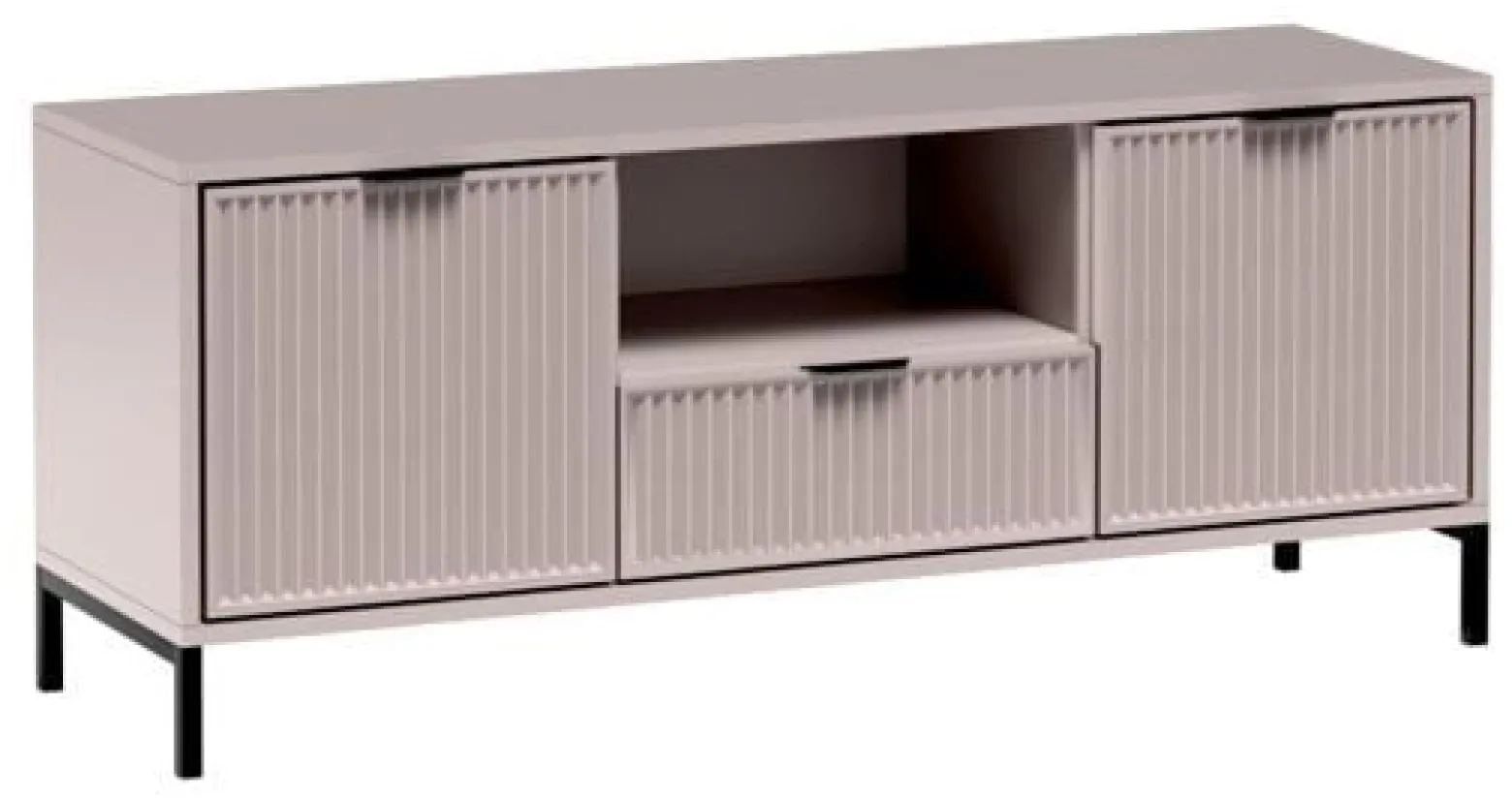 Szafka RTV LINK LS-3 kaszmir 135 cm RYFLOWANE FRONTY