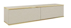 Szafka rtv POLO wisząca mdf ryflowany 135 cm - beżowa