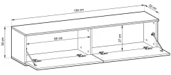 Szafka rtv POLO wisząca mdf ryflowany 135 cm - beżowa