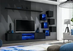 Szafka wisząca czarny połysk SWITCH 30 cm