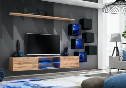 Szafka wisząca czarny połysk SWITCH 30 cm