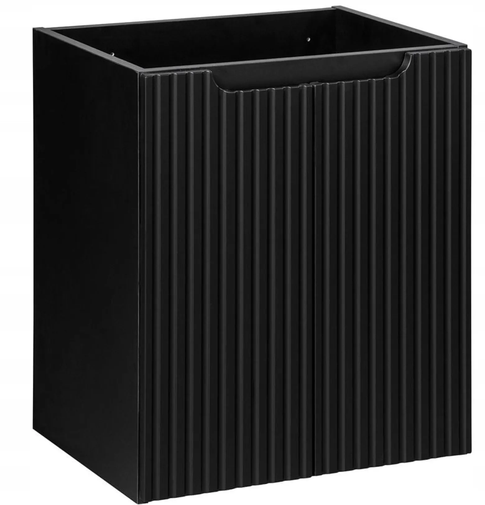 Szafka Z UMYWALKĄ 50 cm CZARNA WISZĄCA RYFLE 2D NOVA BLACK