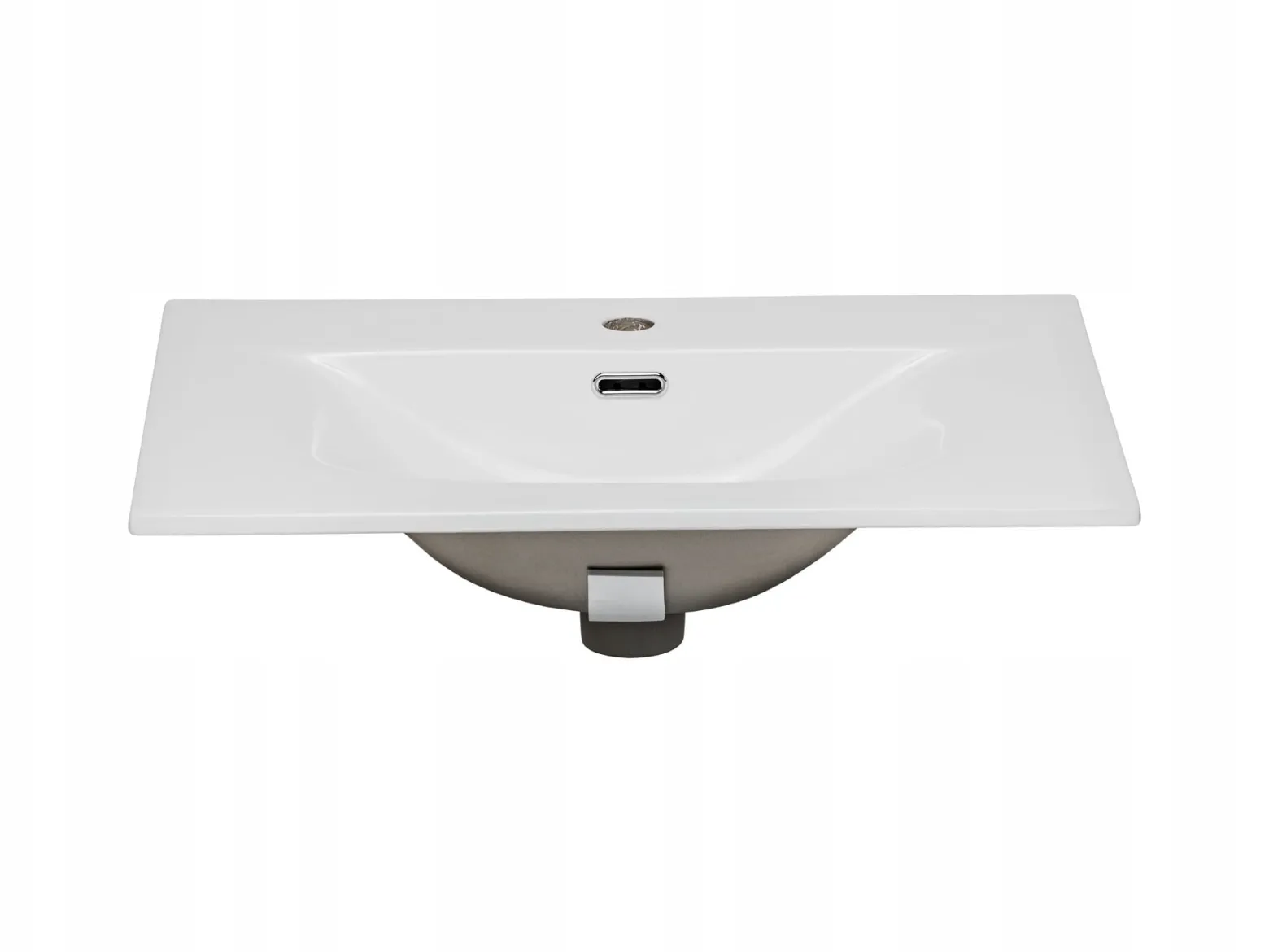Szafka łazienkowa FLOW 80 cm czarna z umywalką i metalowymi nóżkami