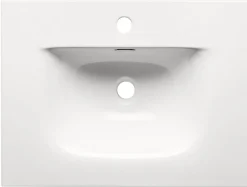 Szafka łazienkowa FLOW 80 cm czarna z umywalką i metalowymi nóżkami