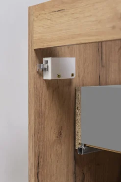 Szafka Łazienkowa pod Umywalkę 60 cm Blat RYFLE Wisząca Dąb
