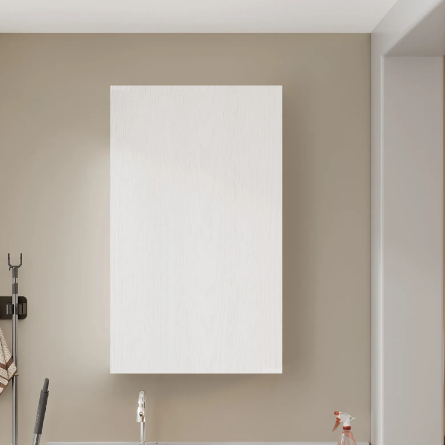 Szafka łazienkowa wisząca biała półka słupek ścienna nowoczesna 80cm