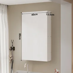 Szafka łazienkowa wisząca biała półka słupek ścienna nowoczesna 80cm