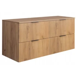 Szafka Łazienkowa Wisząca Pod Umywalkę Flisan 120X46 Cm Z Blatem Dąb