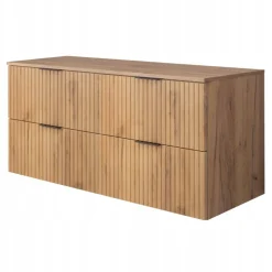 Szafka Łazienkowa Wisząca Pod Umywalkę Flisan 120X46 Cm Z Blatem Dąb