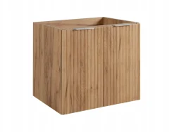 Szafka Łazienkowa Wisząca Pod Umywalkę 60X46 Cm Flisan Dąb Dwudrzwiowa