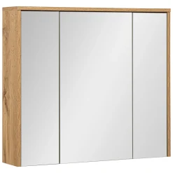 Szafka Łazienkowa z Lustrem 80cm 3 Drzwi Dąb Wotan Vivien