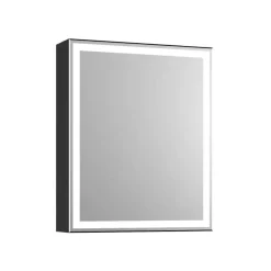 Szafka łazienkowa z lustrem NEO 52 cm czarny mat z oświetleniem LED
