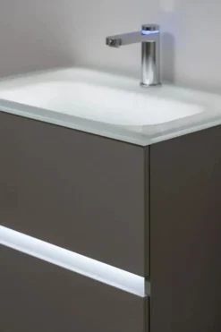 Szafka łazienkowa z lustrem NEO 52 cm czarny mat z oświetleniem LED