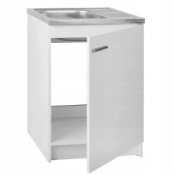 Szafka Biała Kuchenna 60 x 50 biała Slim + Zlew Deante + Syfon do Zmywarki