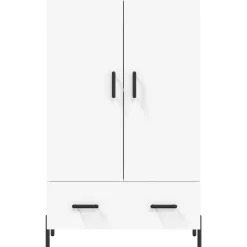 Szafka Biała z Drzwiami 69.5x31x115 cm do Salonu Pokoju Sypialni