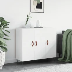 Szafka Biała z Drzwiami 90x34x80 cm do Salonu Pokoju Sypialni