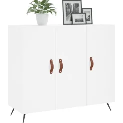 Szafka Biała z Drzwiami 90x34x80 cm do Salonu Pokoju Sypialni