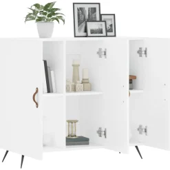 Szafka Biała z Drzwiami 90x34x80 cm do Salonu Pokoju Sypialni