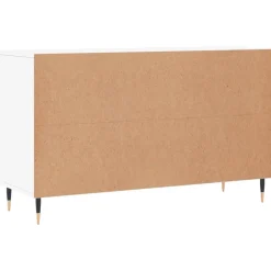 Szafka Biała z Drzwiami z Szufladami 100x36x60 cm do Salonu Pokoju