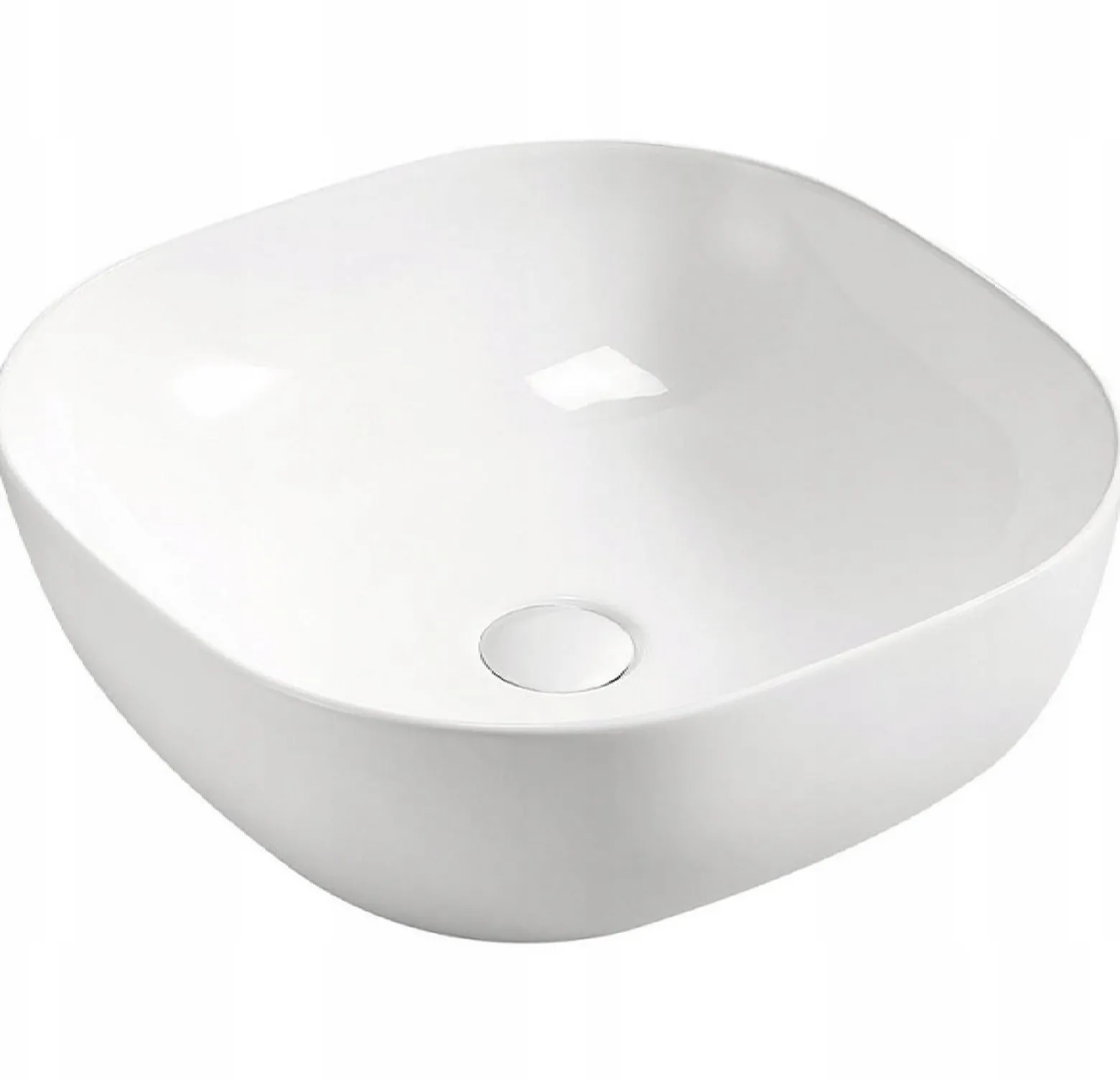 Szafka 60 cm ADEL WHITE z umywalką SMILE, blatem i regałem