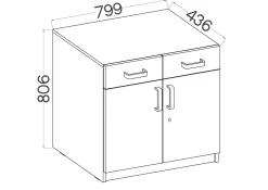 Szafka dolna 2F2S TEKSAS 105 JS