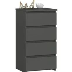 Szafka do sypialni, STILO, 4 szuflady, 40x35x74, grafit, mat | TYLETEGOTU