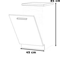 Szafka front do zmywarki 45cm blande wotan biały mat