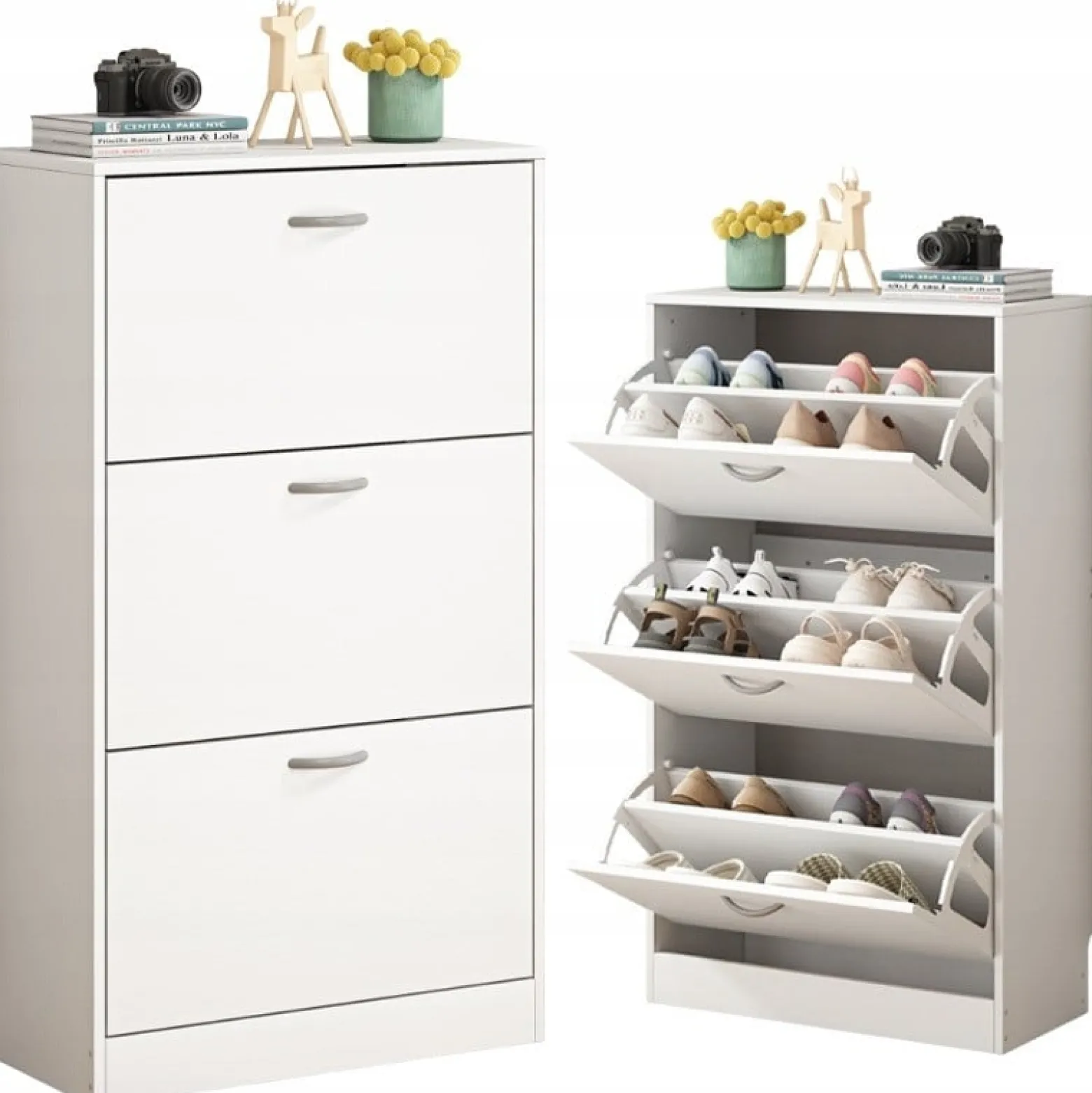 Szafka komoda regał na buty do przedpokoju 3 drzwi nowoczesna loft 110 cm
