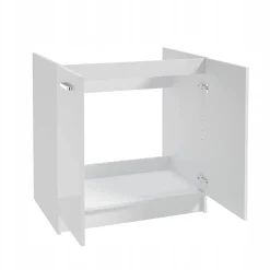 Szafka Kuchenna Biała Połysk 80 x 50 cm Stojąca ze Zlewem + Syfon+Mocowania