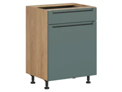 Szafka kuchenna dolna Iris 60 cm lewa z szufladą cichy domyk zieleń boho