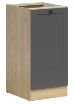 Szafka kuchenna dolna Junona Line 40 cm prawa z drzwiami dąb bernstein/grafit