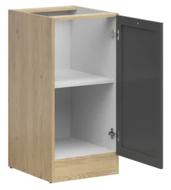 Szafka kuchenna dolna Junona Line 40 cm prawa z drzwiami dąb bernstein/grafit