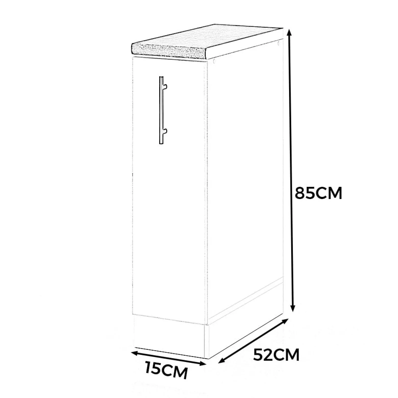 Szafka kuchenna dolna mała modułowa 15cm spremium biały mat