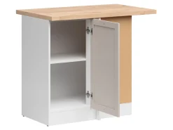 Szafka kuchenna dolna narożna Junona Line prawa niały/uni kaszmir z blatem zabudowuje naroże 100x60 cm