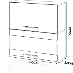 Szafka kuchenna górna witryna 60cm spremium szary mat