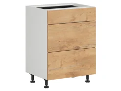 Szafka kuchenna Hamper 60 cm z szufladami cichy domyk dąb lancelot