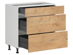 Szafka kuchenna Hamper 80 cm z szufladami cichy domyk dąb lancelot